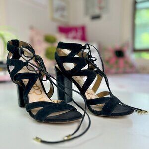 Sam Edelman Yardley Lace Up Heel, Black 7.5